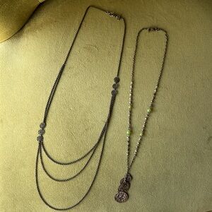 Set of Two Gold/Bronze Necklaces